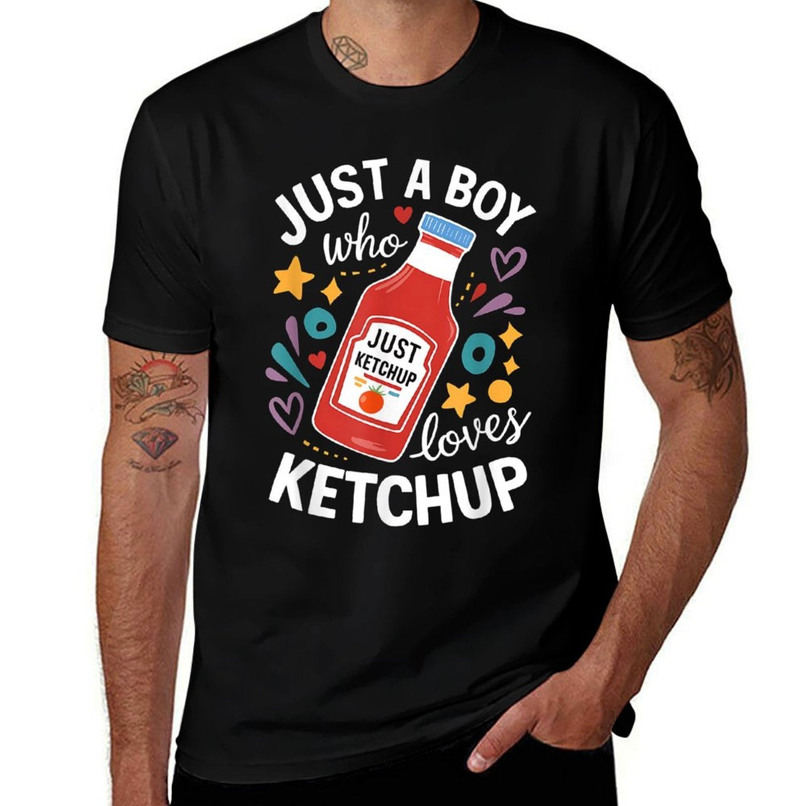 Funny Ketchup Costume Kids Just A Boy Who Loves Ketchup  Eco-friendly Material T-Shirt