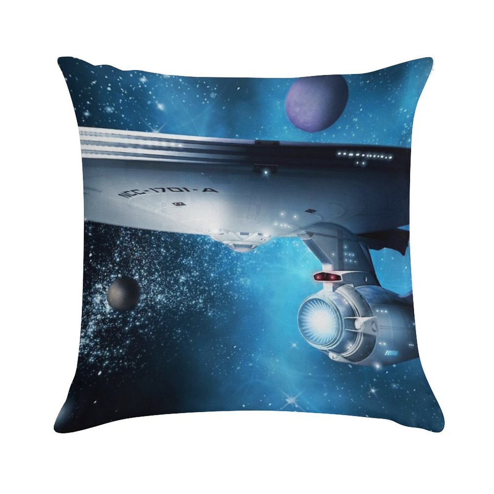 Enterprise A - Where Silence Has Lease Soft Short Plush Fabric Throw Pillow