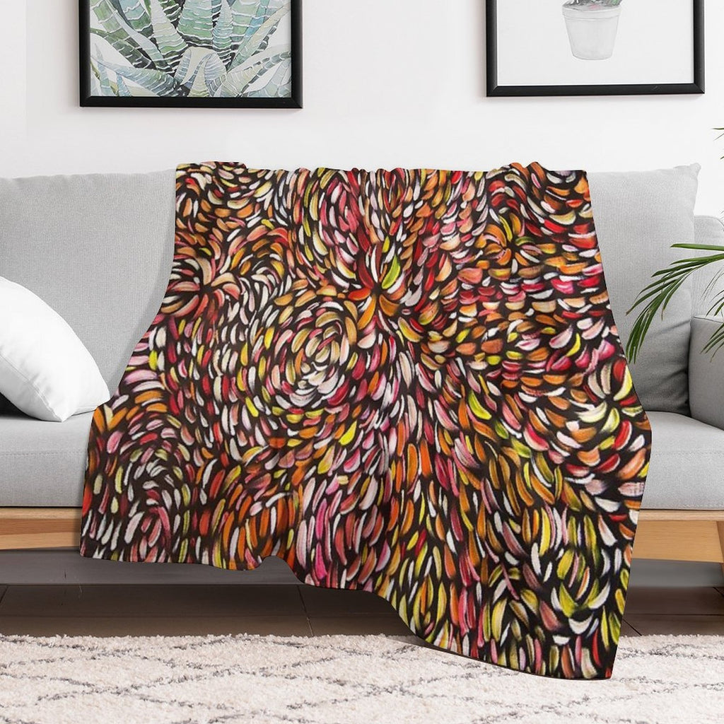 BUSH MEDICINE LEAVES 5 Easy Care Throw Blanket