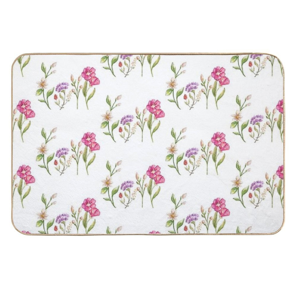 Watercolor Floral Design  Eco-Friendly Bath Mat