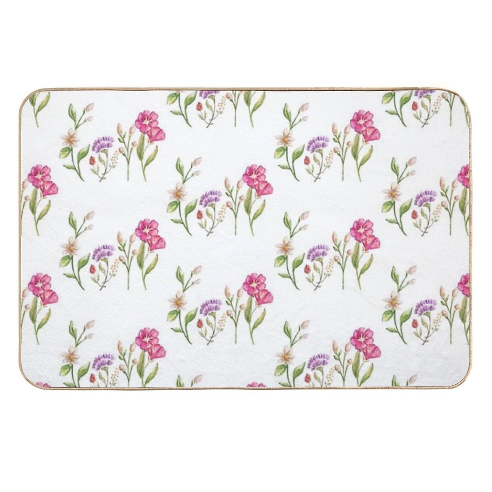 Watercolor Floral Design  Eco-Friendly Bath Mat