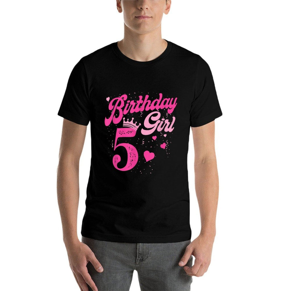 5th Birthday Girl Crown 5 Years Old Bday  Vintage-inspired T-Shirt