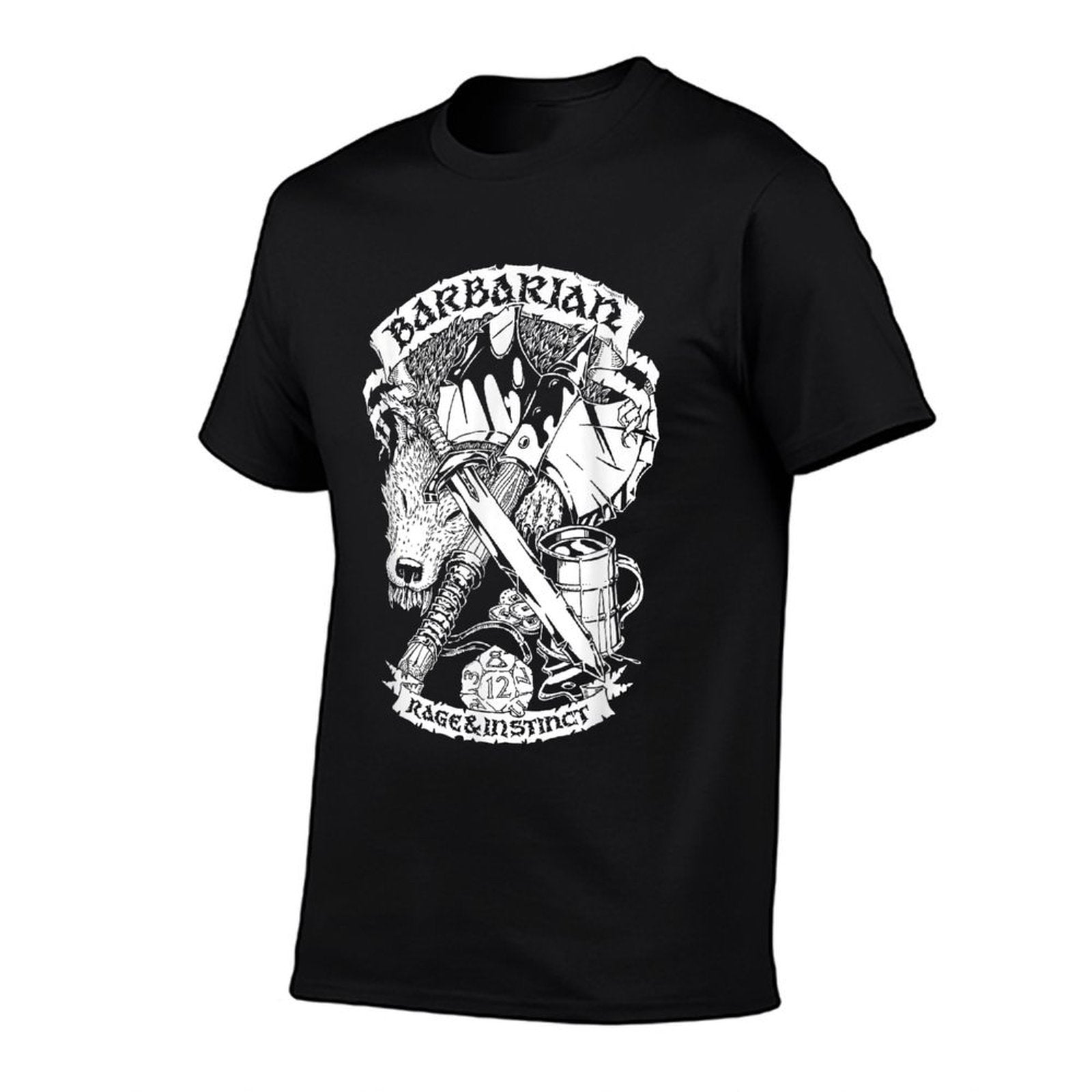 Fantasy RPG - Barbarian  Oversized Silhouette T-Shirt