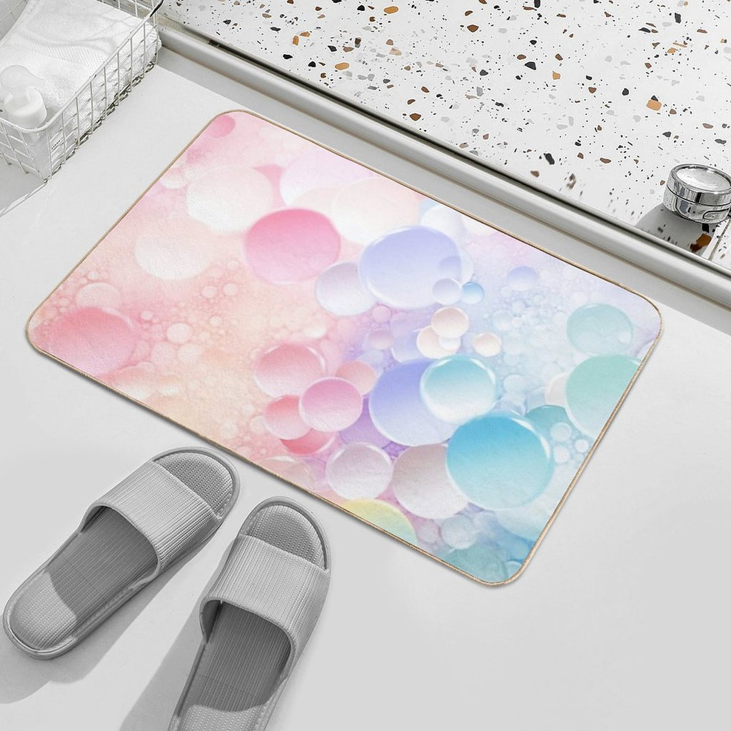 Bubbles. A Soft Background with A Pastel-colored Gradient. Fashion Color Trends. Soft Focus.  Rapid-Drying Bath Mat
