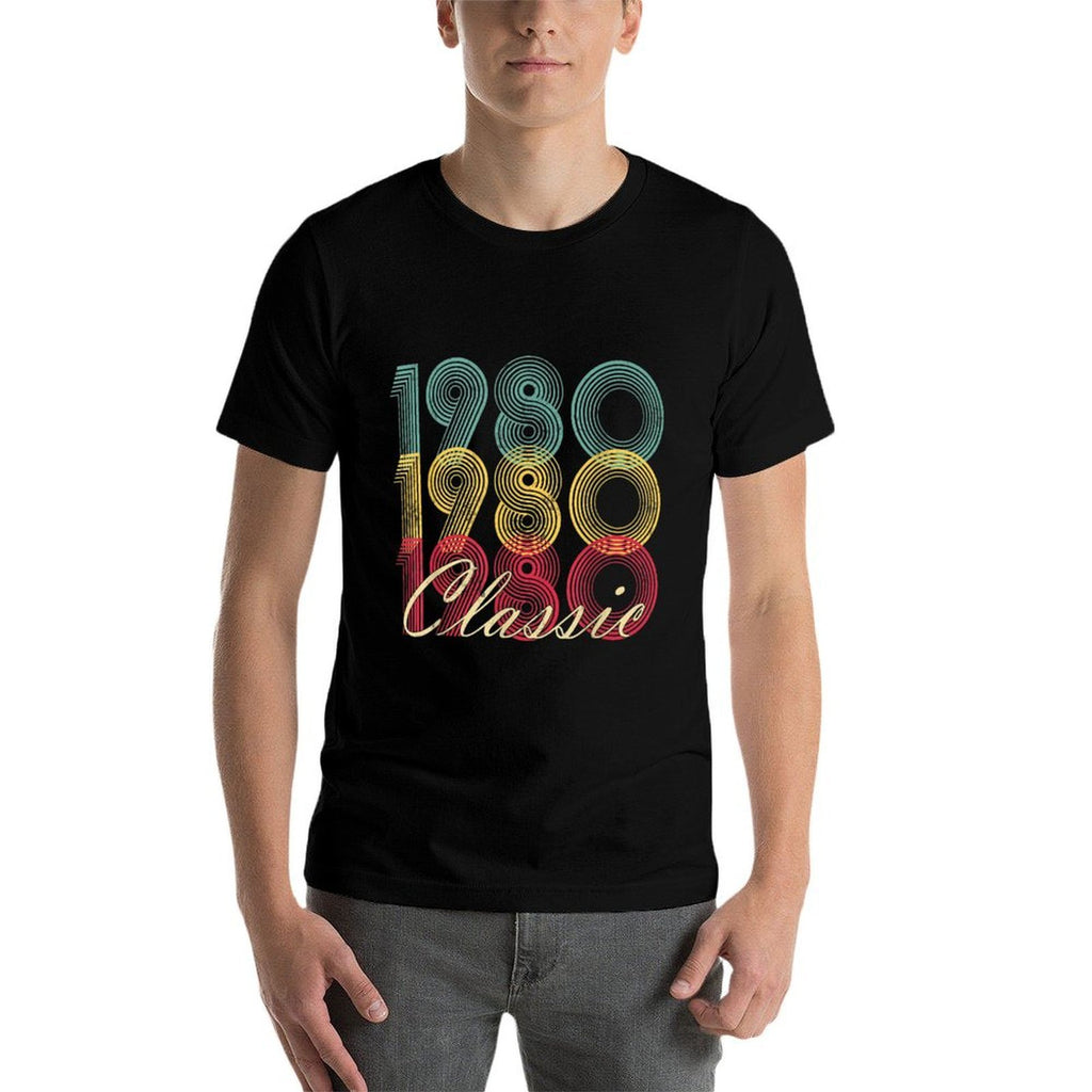 40th Birthday Gift 1980 40 Classic Funny Womens Mens Retro  High-quality Stitching T-Shirt