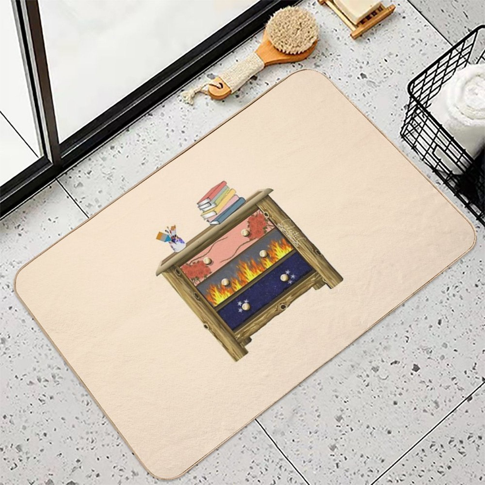 Feyre’s Painted Dresser  ACOTAR Dresser  Easy Maintenance Bath Mat