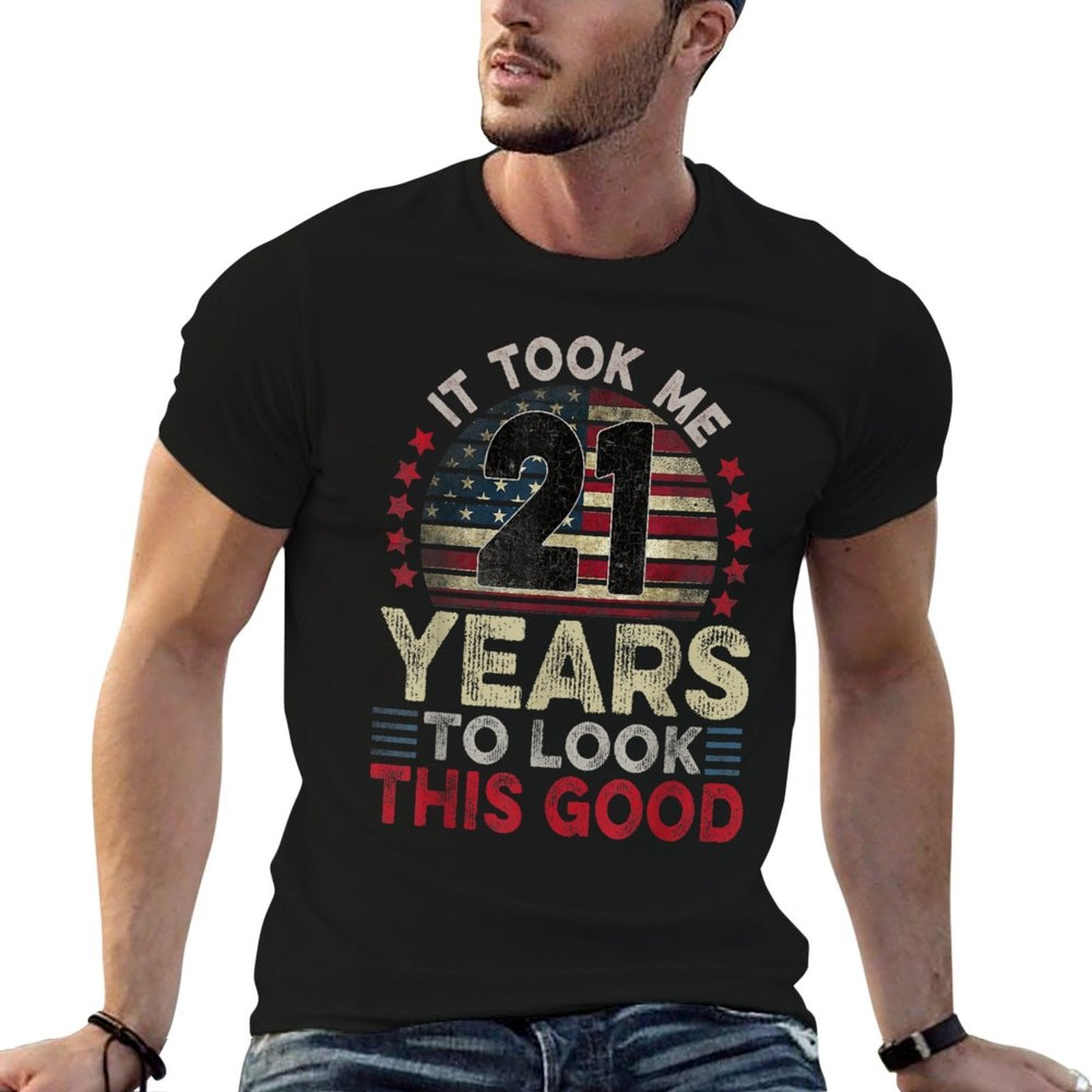 Took Me 21 Years USA Funny 21 Year Old 21st Birthday  Cotton T-Shirt