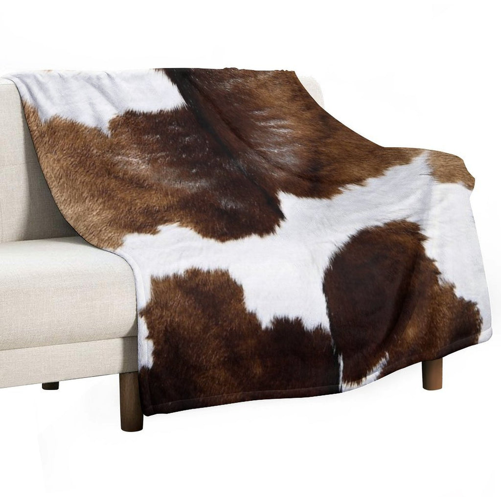 Minimalistic Cattle Cow Anti-pilling Throw Blanket