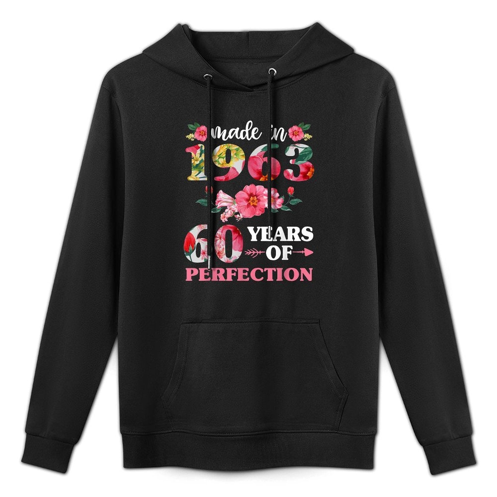60th Birthdays For Women, Floral Made In 1963 Relaxed Fit Hoodie