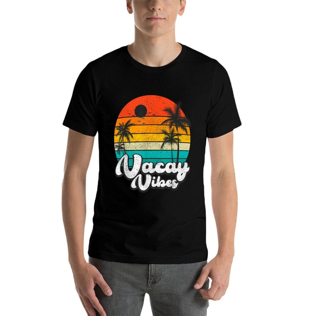 Vintage Palm Tree Sunset Beach Vacation Summer Vacay Vibes  Durable T-Shirt