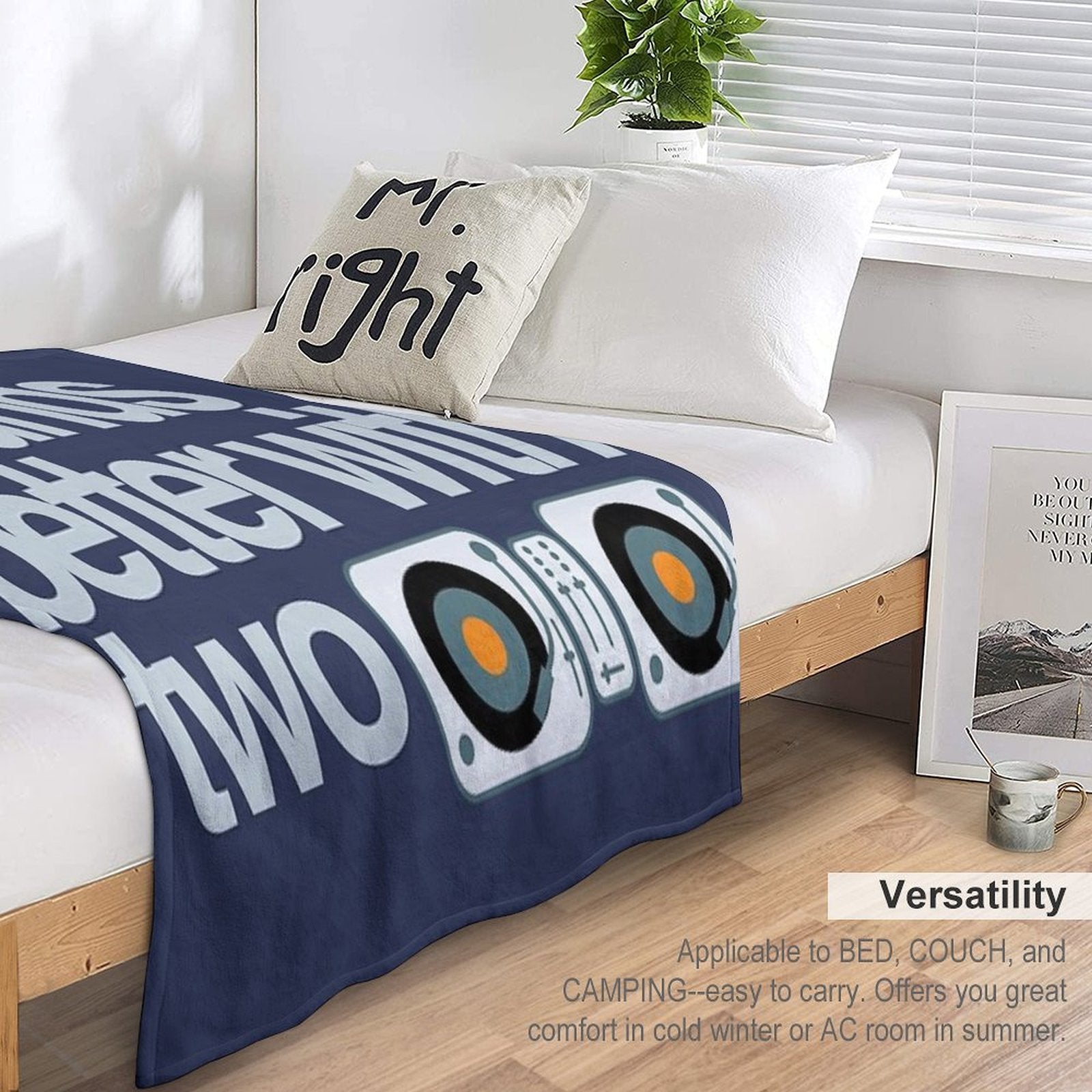 Music Sounds Better With Two Versatility Throw Blanket