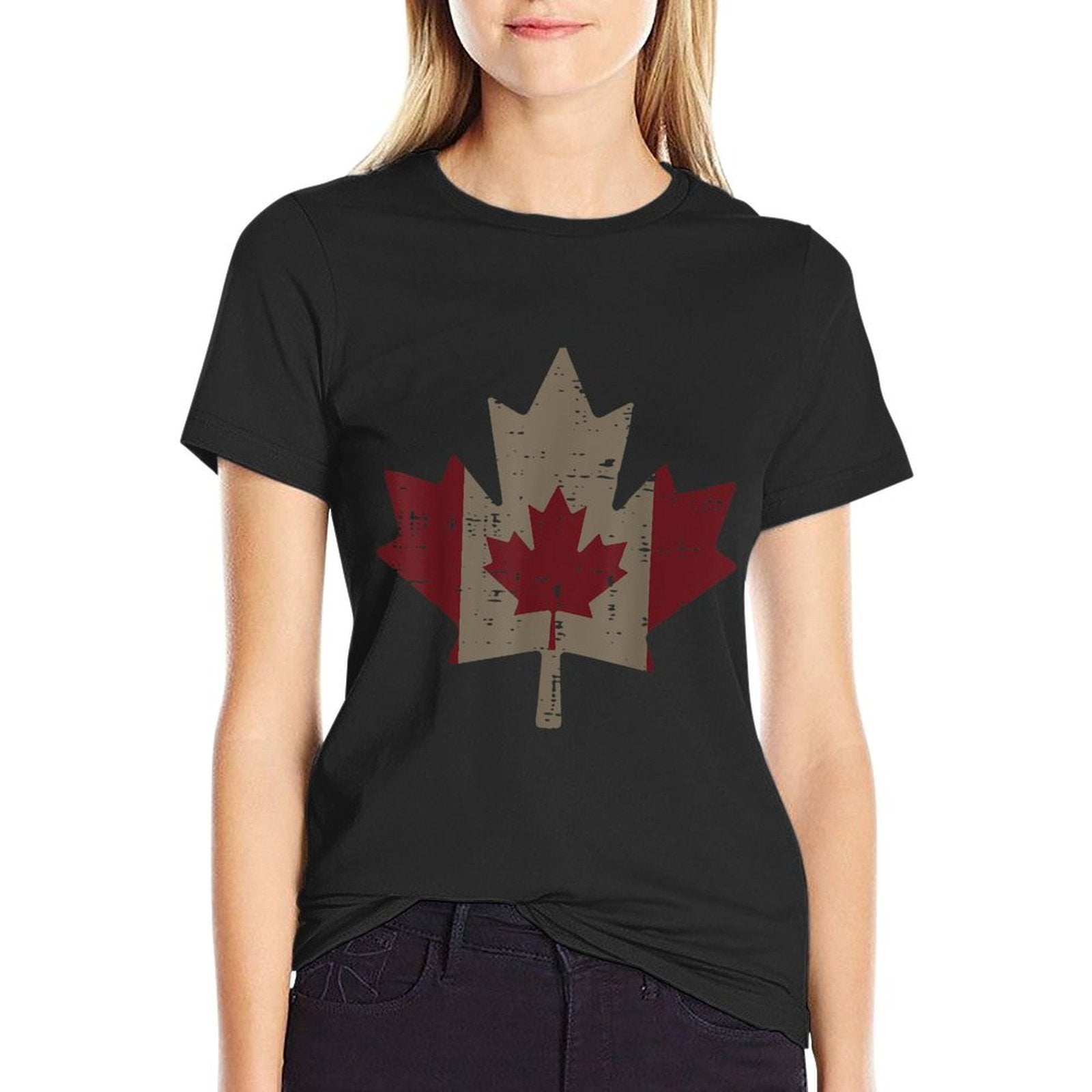 Maple Leaf Distressed Canada Canadian Men Women Kids Comfortable T-Shirt