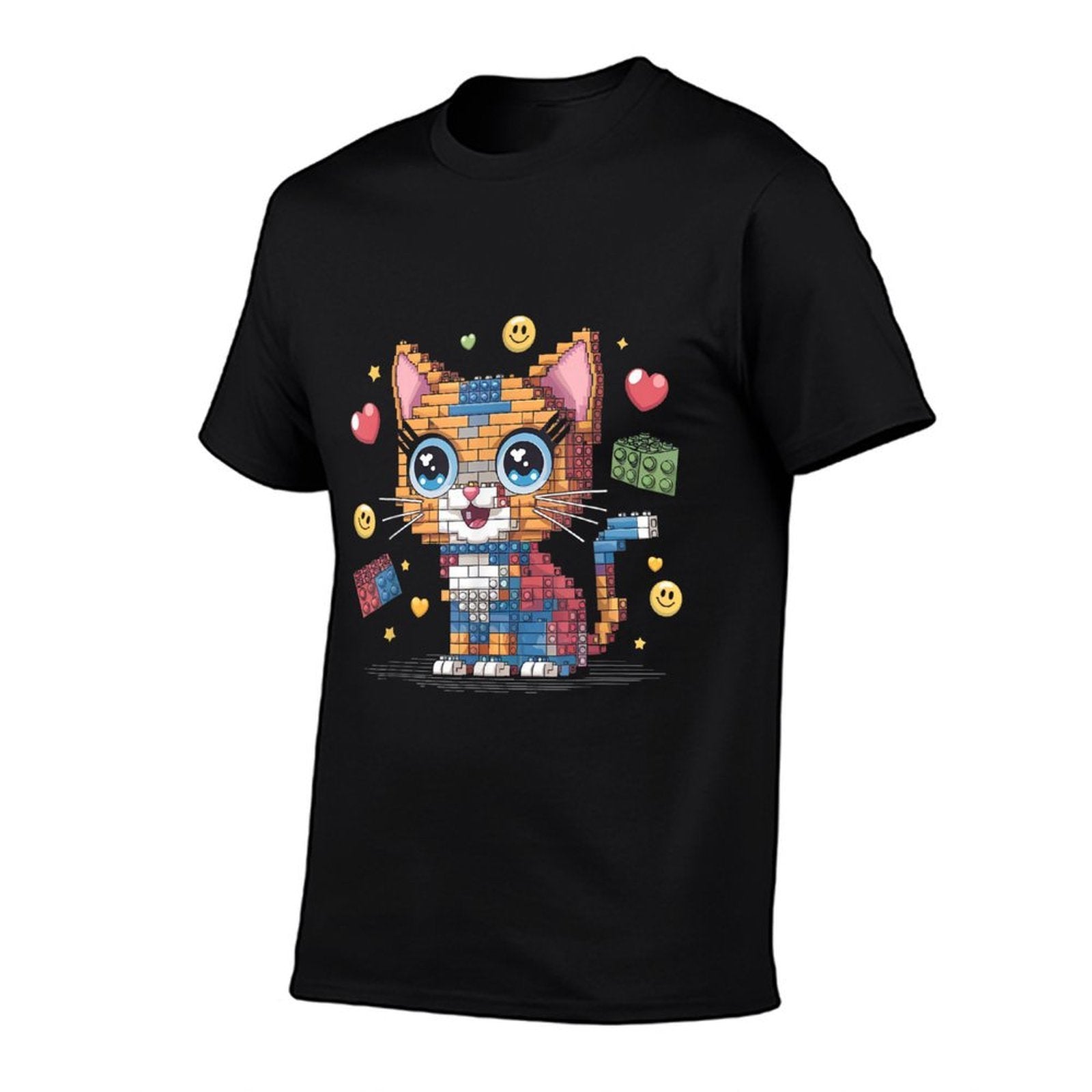 Kids Girls Master Builder Building Bricks Block Cute Cat  Moisture-wicking T-Shirt