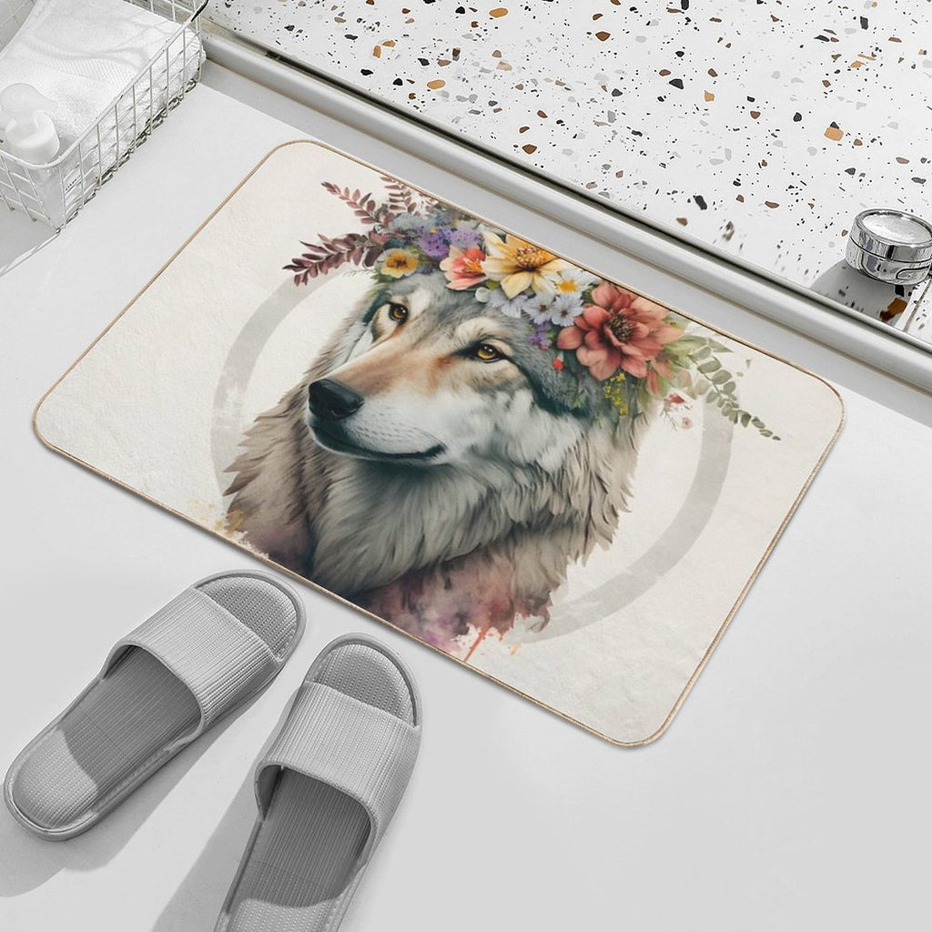 Shadowed Wolf's Stealth  Slip-Resistant Bath Mat