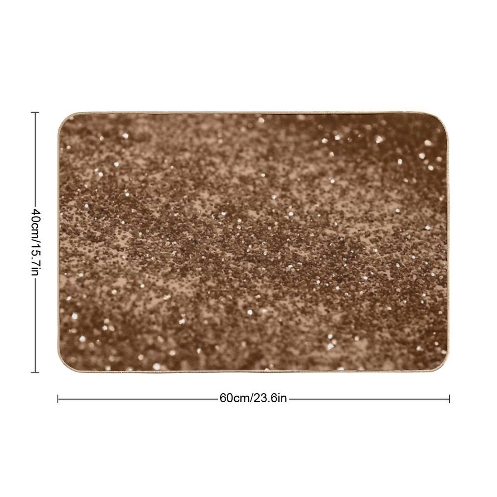 Gold Brown Glam #2 (Photo of Glitter Only - Not Reflective)  Pet-Safe Bath Mat