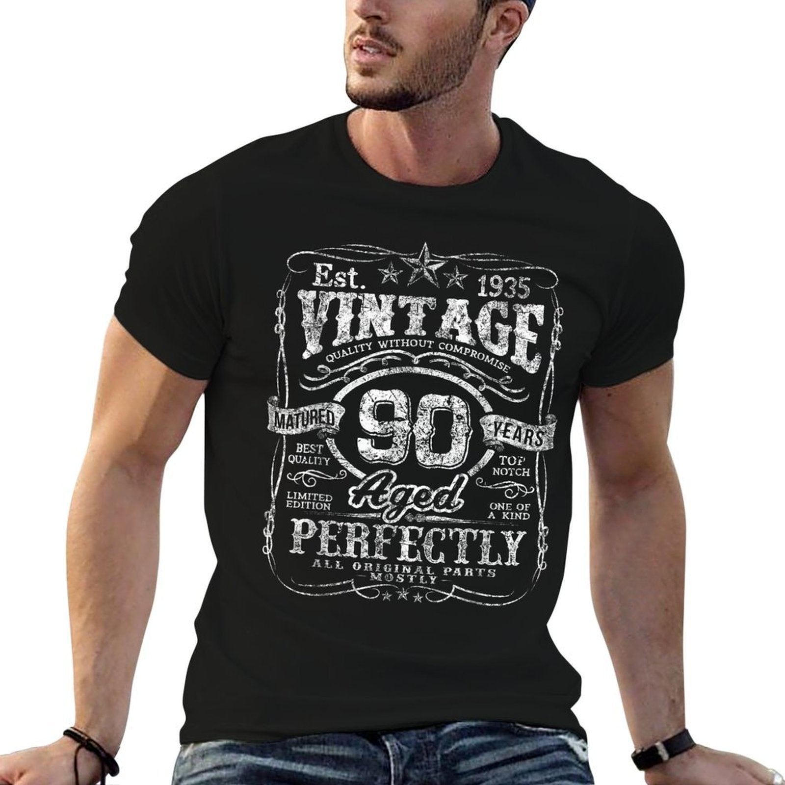 Vintage 1935 Limited Edition 90 Year Old 90th Birthday  Vintage-inspired T-Shirt