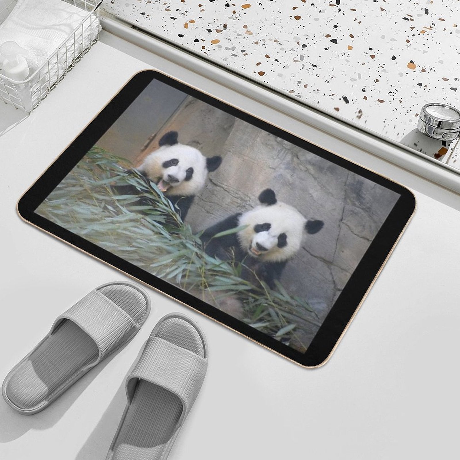 Giant Pandas Ya Lun And Xi Lun at Zoo Atlanta  Pet-Safe Bath Mat