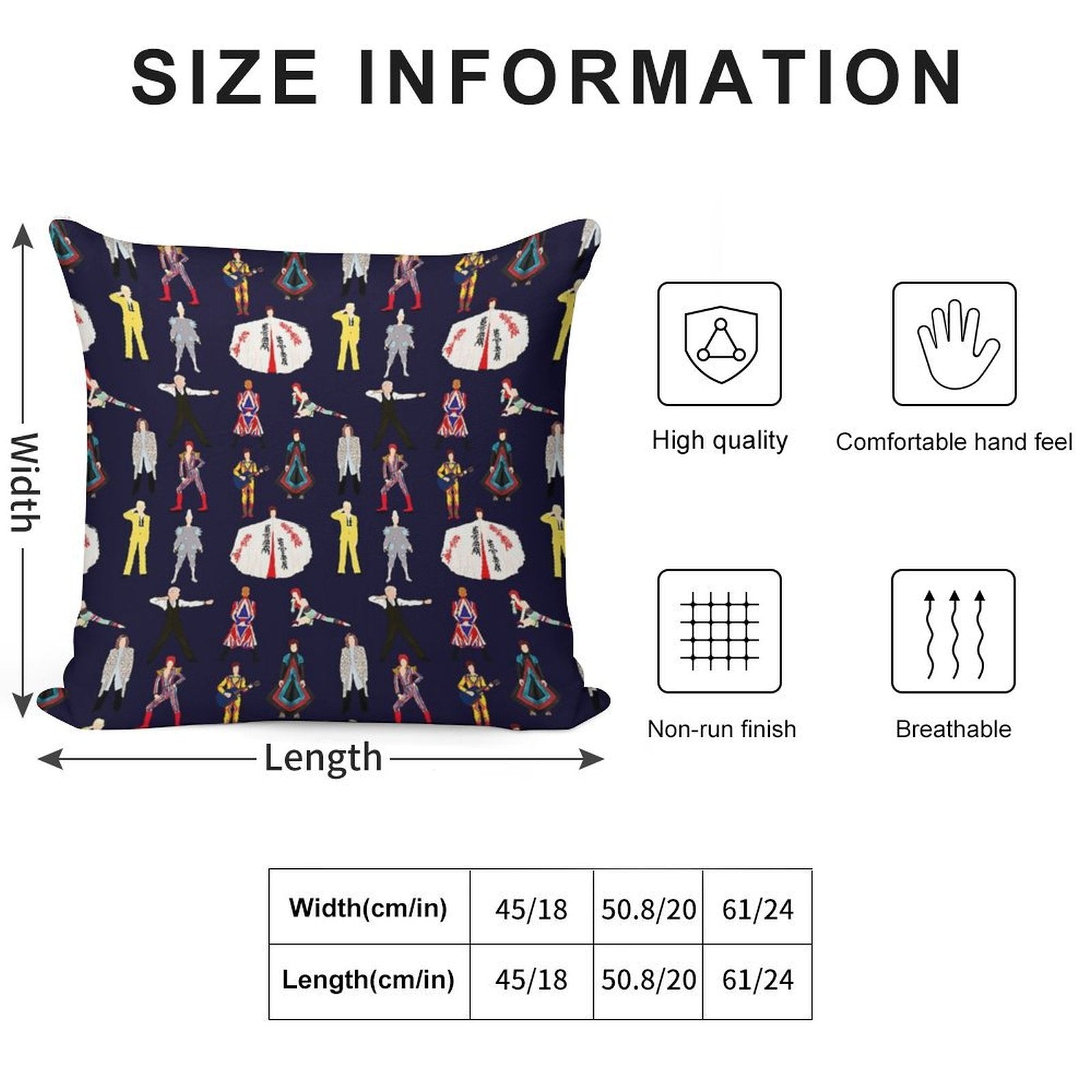 The Bowie Experience Line-up Soft Ultra-Soft Texture Throw Pillow