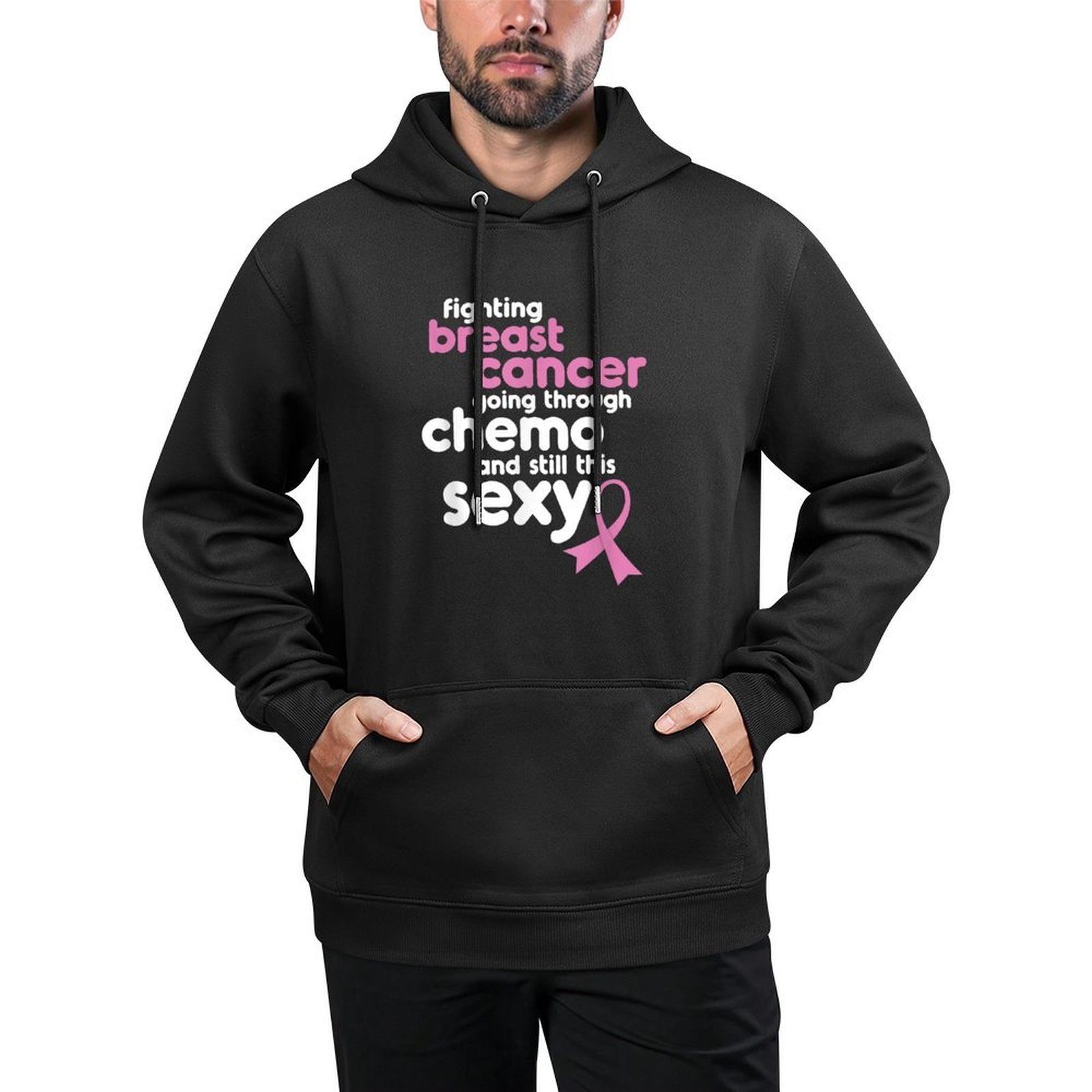 Fighting Breast Cancer Meme for Chemo Patients  Funny Gift Kangaroo Pocket Hoodie