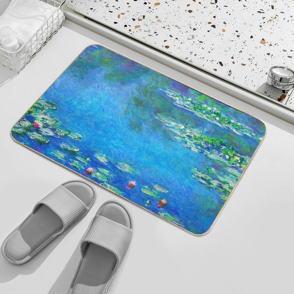 Claude Monet Water Lilies Color-Enhanced  Pet-Safe Bath Mat