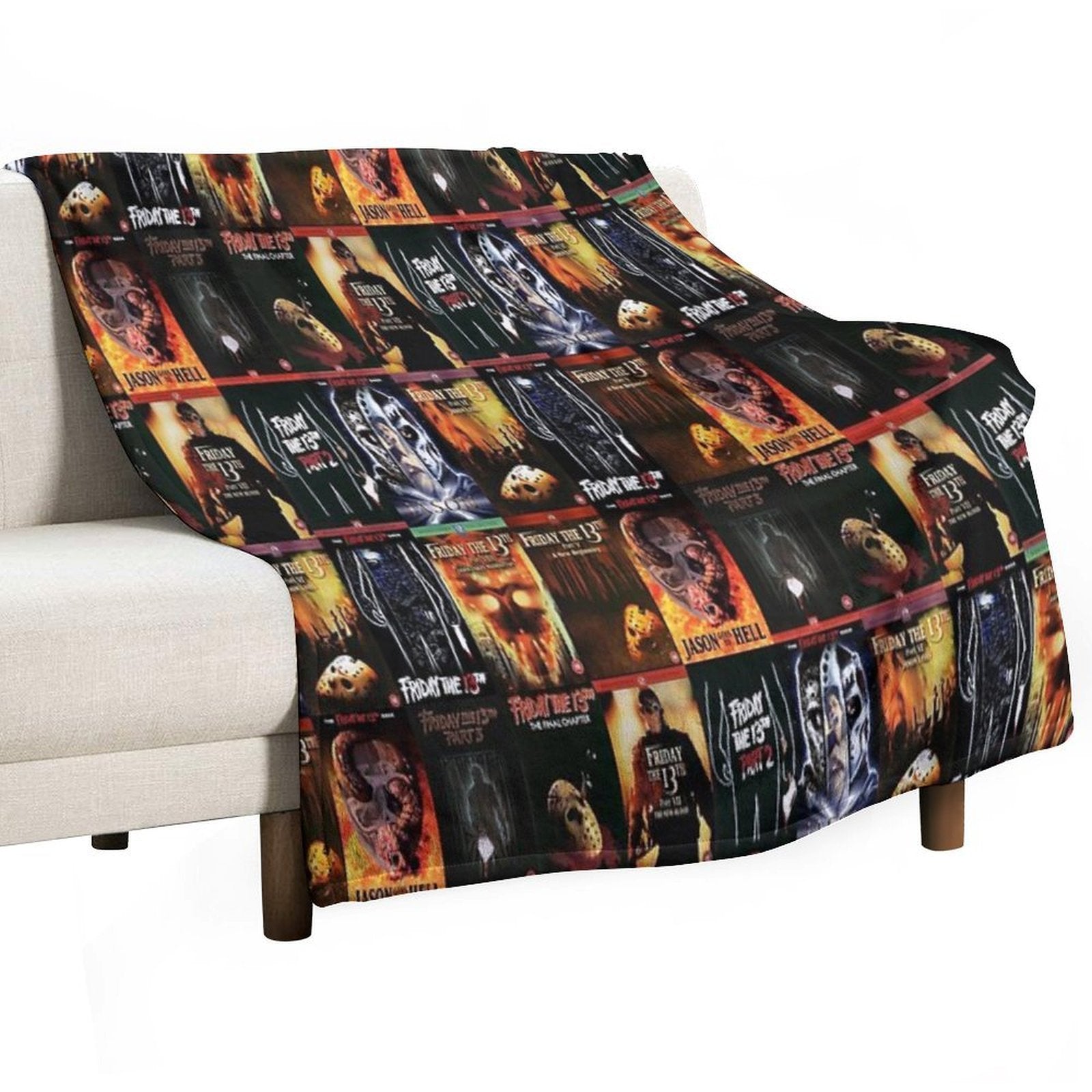 Jason Friday The 13th Movie Covers Premium Throw Blanket