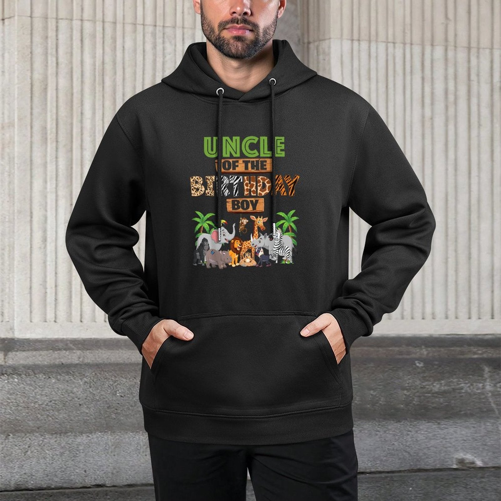 Wild Uncle Of The Birthday Boy Zoo Safari Jungle Animal Pilling-Resistant Hoodie