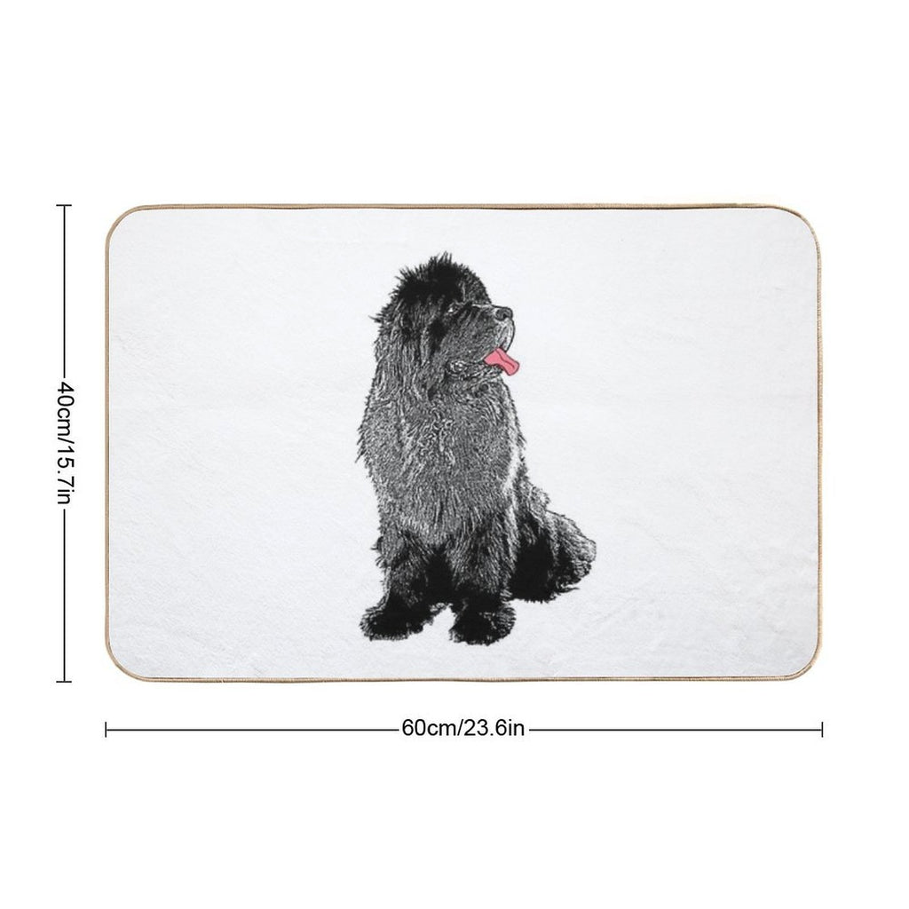 Grunge Newfie  Rapid-Drying Bath Mat
