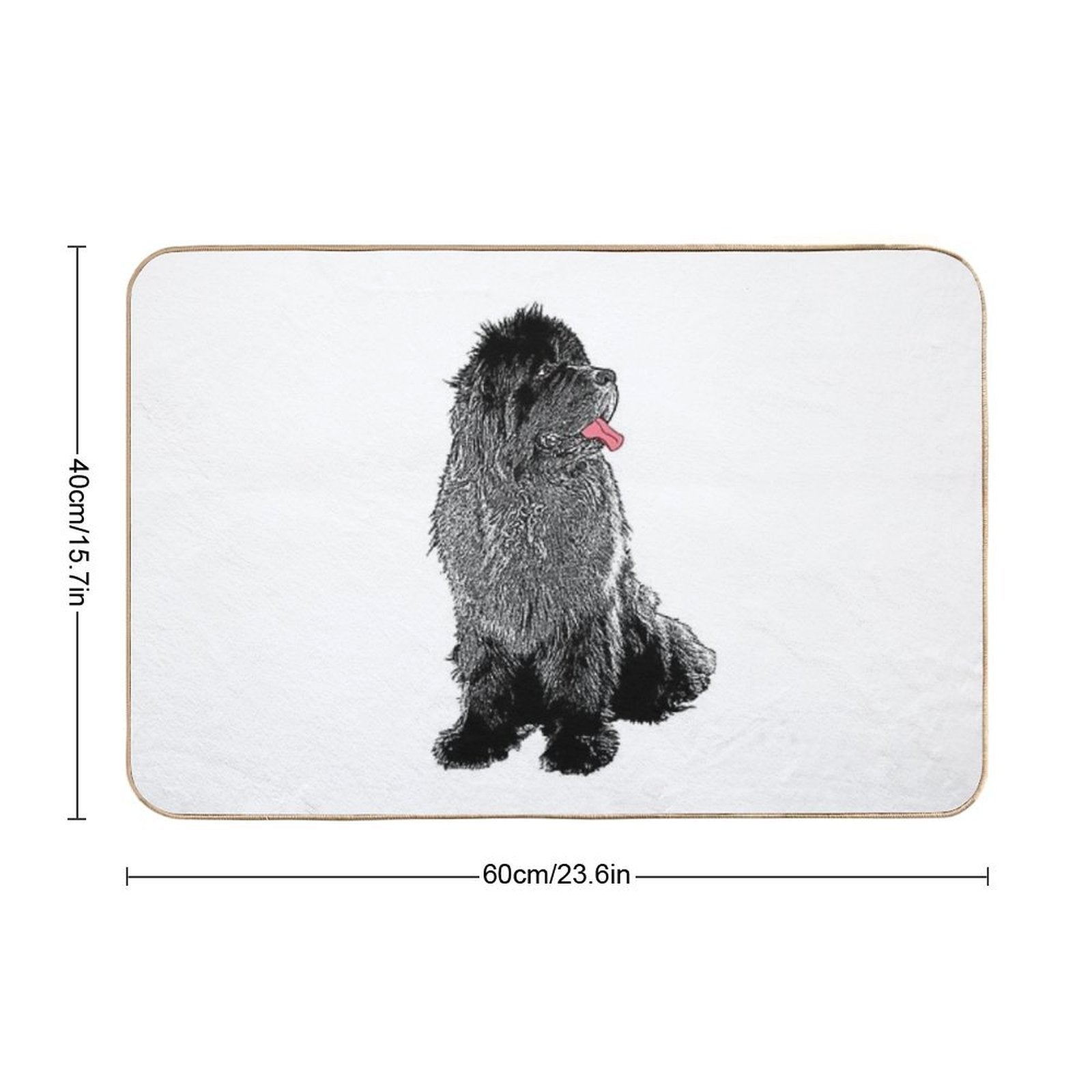 Grunge Newfie  Rapid-Drying Bath Mat