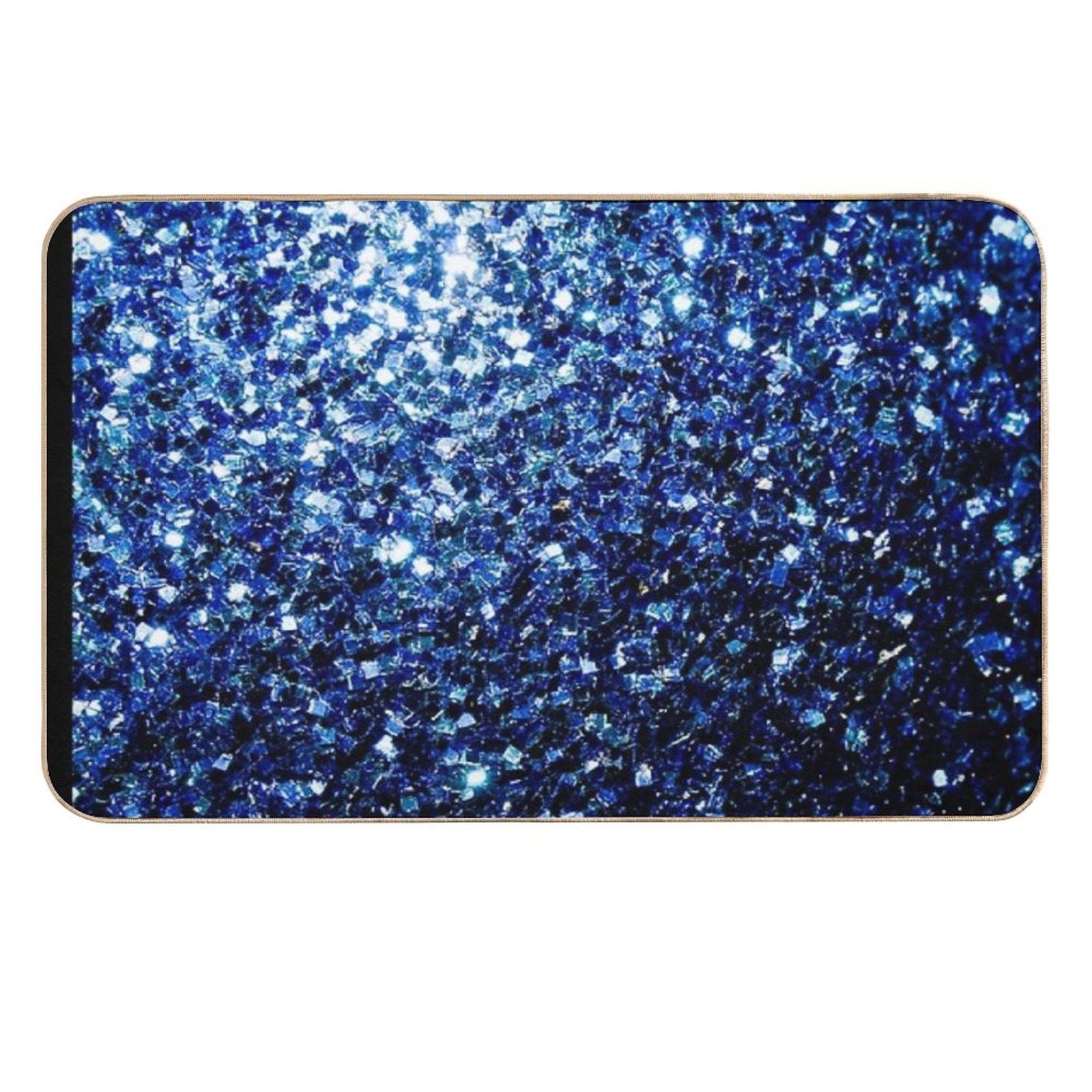 Dark Blue Faux Glitter Sparkles (Photo of Glitter - Not Reflective)  Odorless Bath Mat