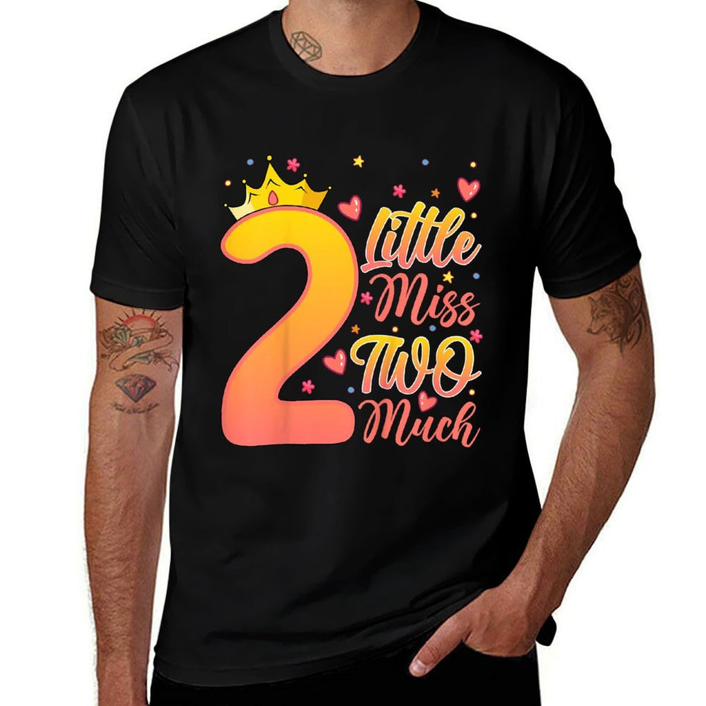 Kids Little Miss Two Much Kids 2 Years Old 2nd Birthday Party  Affordable Price T-Shirt