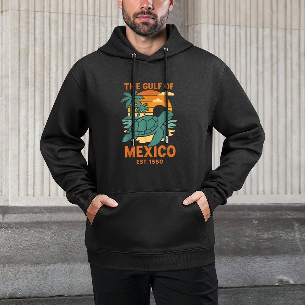 The Gulf of Mexico Est 1550 Turtle Not US America Retro Vint Relaxed Fit Hoodie