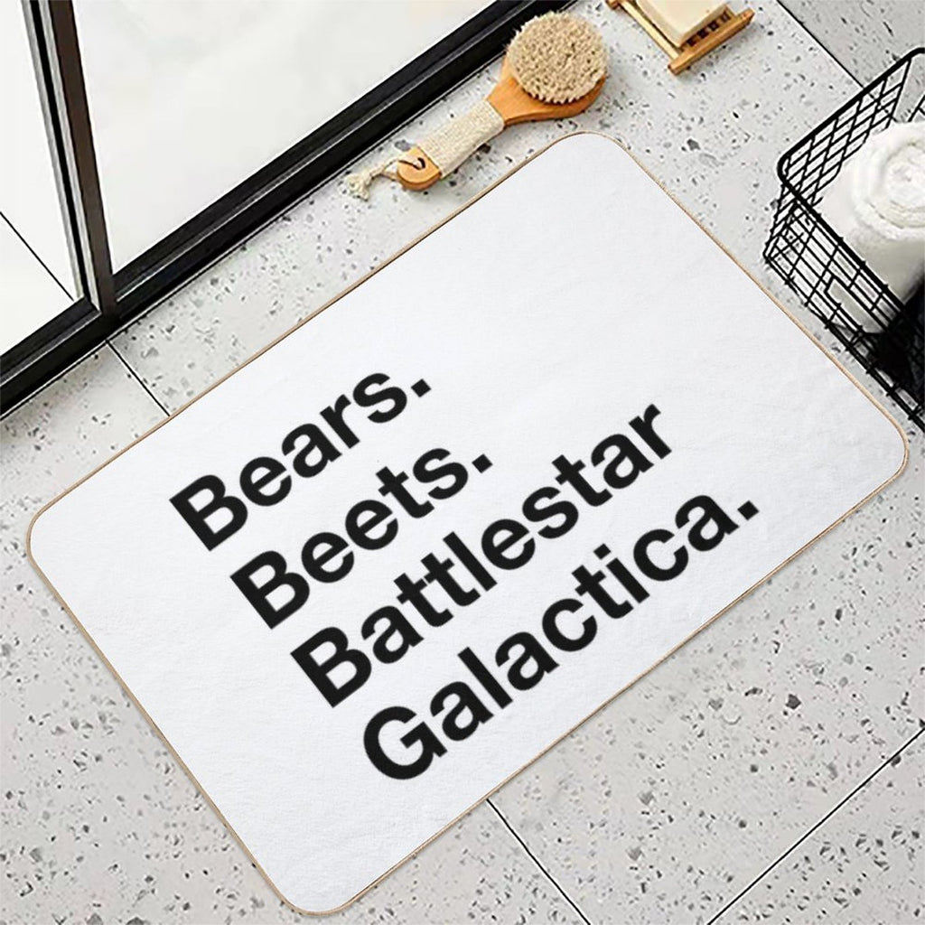 Bears. Beets. Batttlestar Galactica. Durable Bath Mat