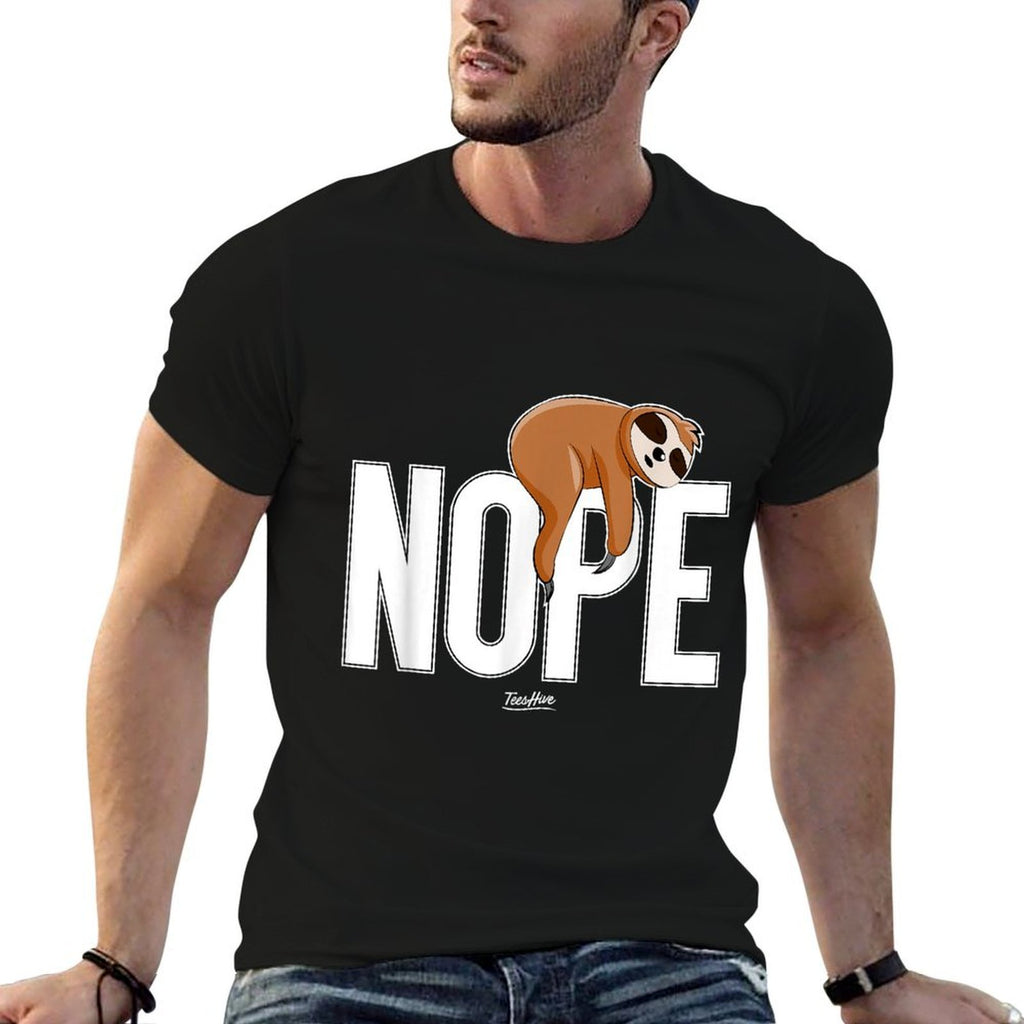 Men Nope Sloth  Stretchy T-Shirt