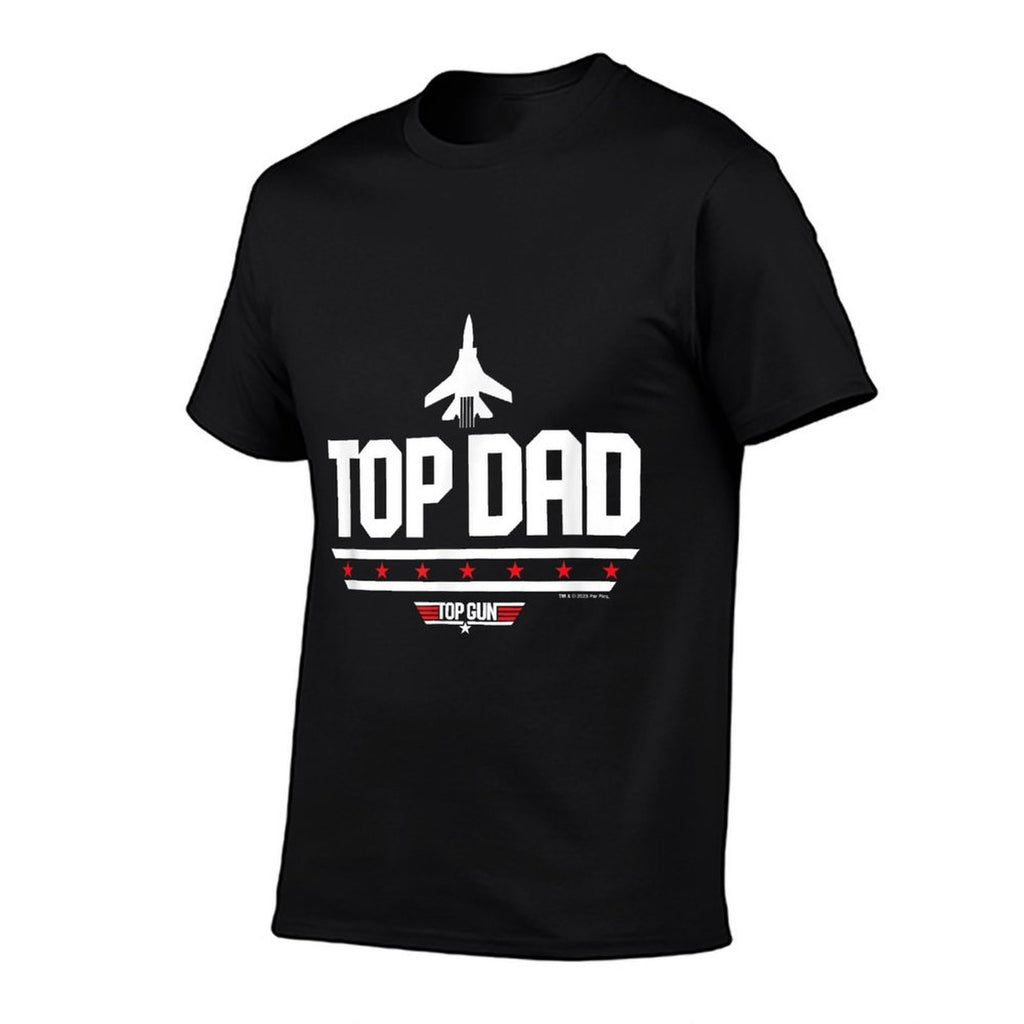 Top Gun Fathers Day Top Dad  Rolled Sleeves T-Shirt