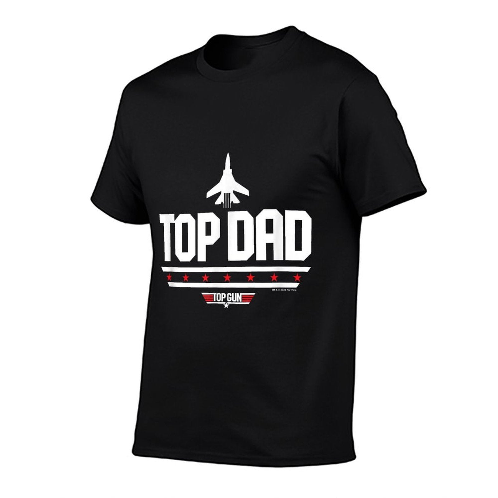 Top Gun Fathers Day Top Dad  Rolled Sleeves T-Shirt