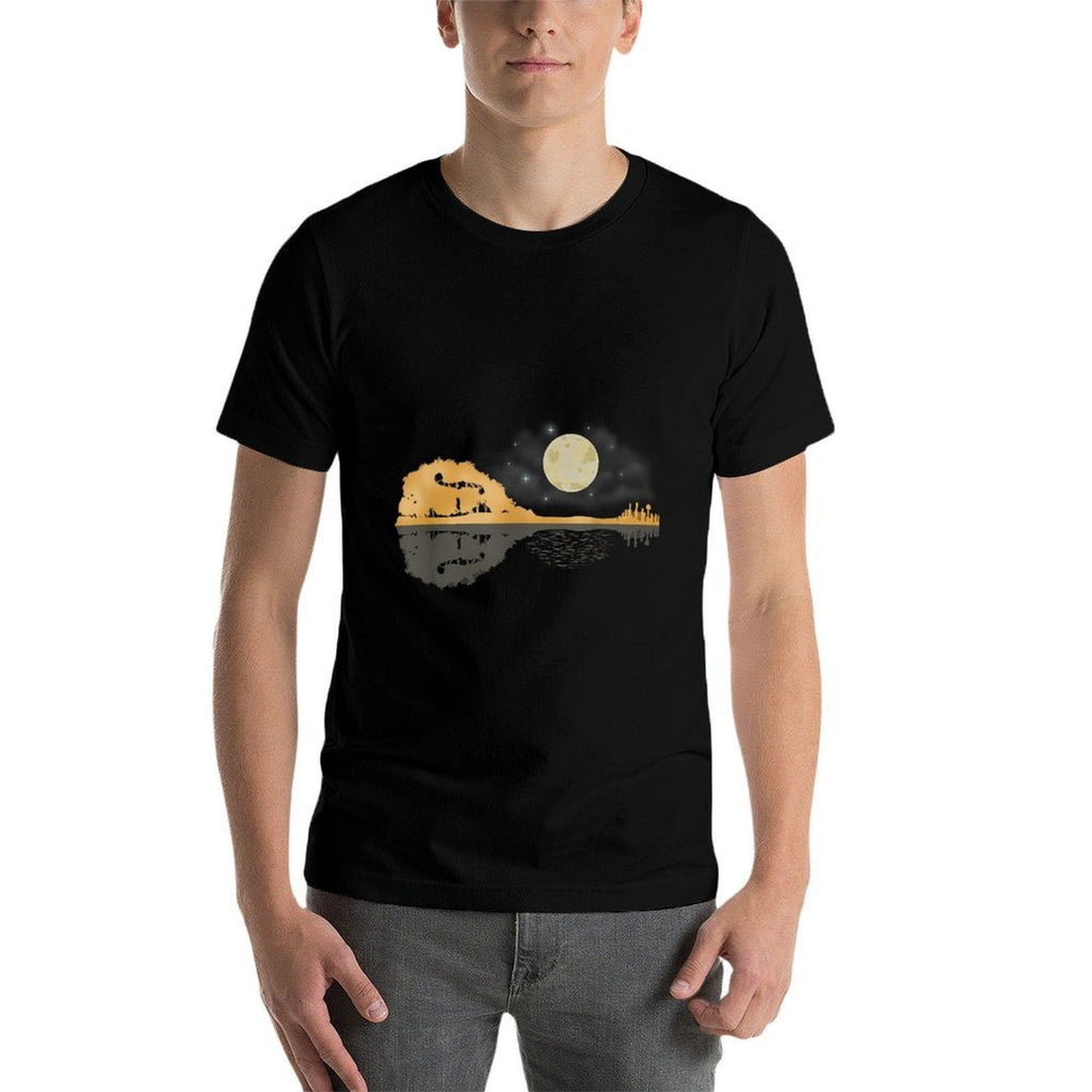 Mandolin Men Country Music Tshirt Moon Bluegrass  Ribbed Collar T-Shirt