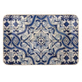 Beautiful Blue Portuguese Tile - Azulejo  Easy Maintenance Bath Mat