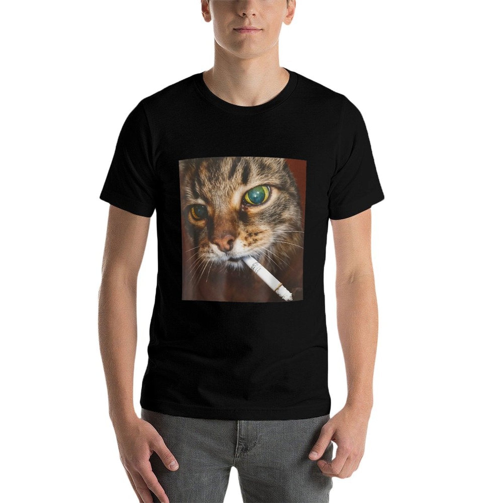 Funny Smoking Cat Meme  Stretchy T-Shirt
