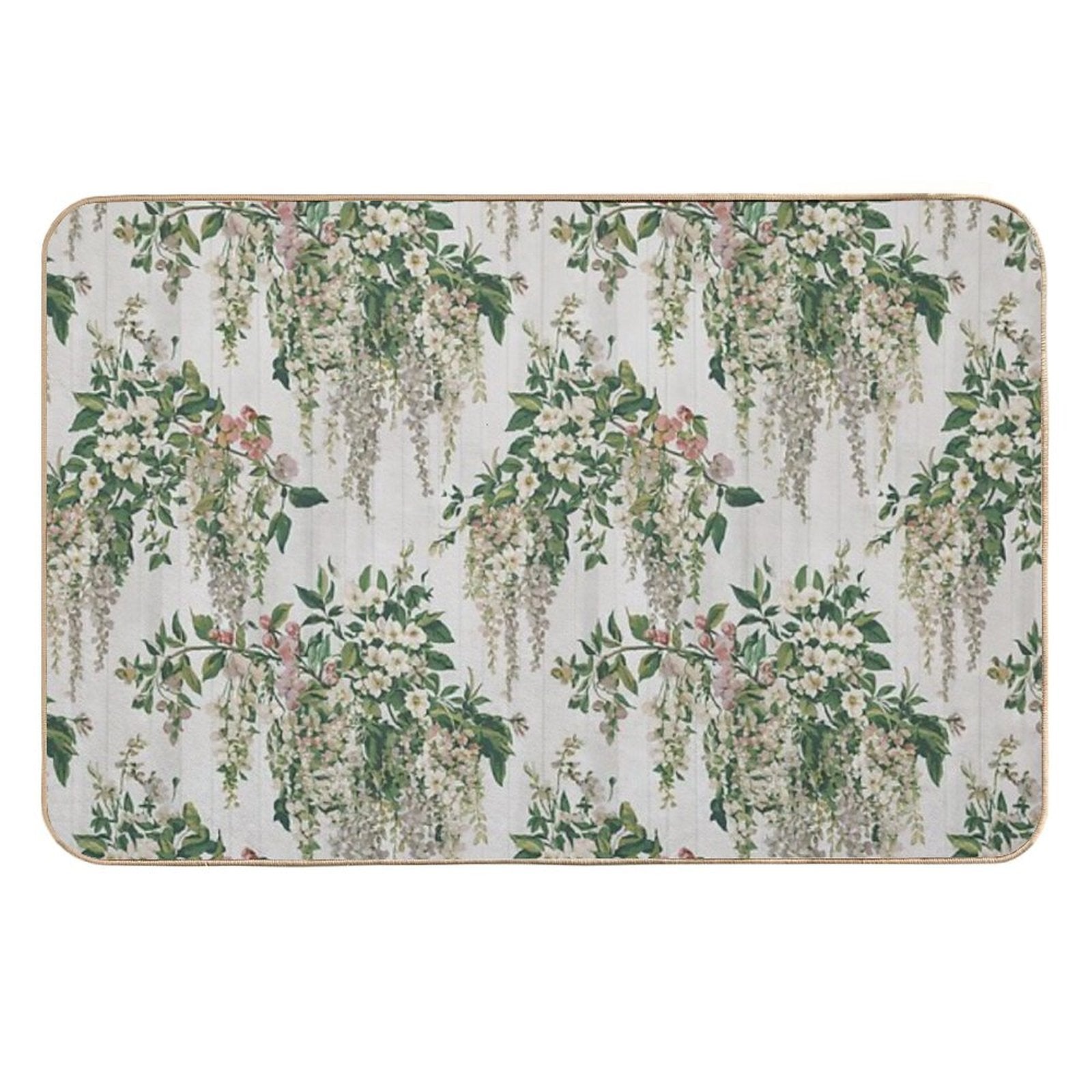 Jasmine, Wisteria And Honeysuckle Blooms Flowers  High-Traffic Bath Mat