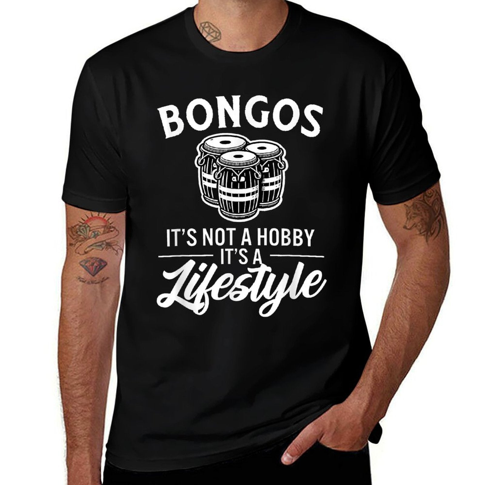 Bongos Its Not A Hobby Its A Lifestyle Bongo Drummer  Moisture-wicking T-Shirt