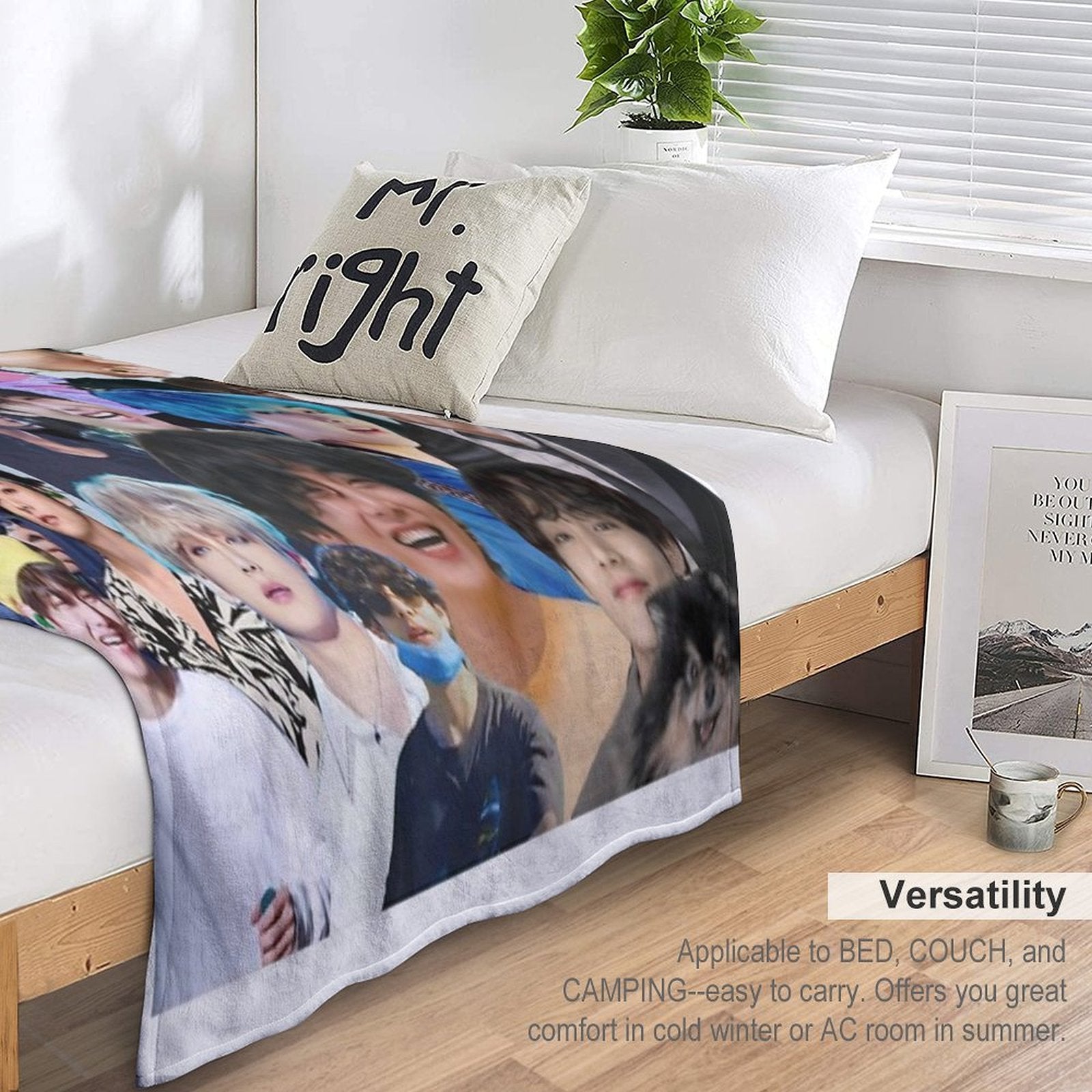 Kim Tae-Hyung (V from BTS) Shrink-resistant Throw Blanket