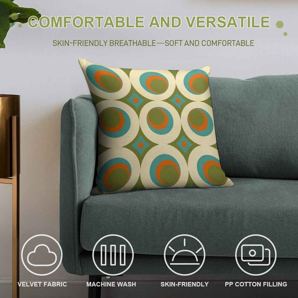 Mid-Century Modern Funk 2 Soft High-Density Material Throw Pillow