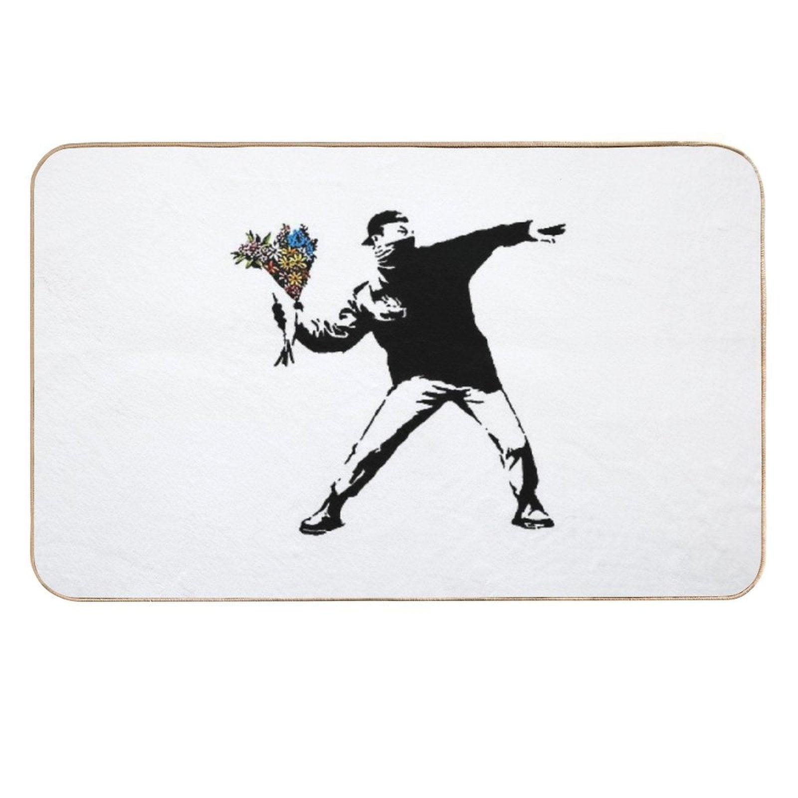 Banksy Rage Flower Thrower  Rapid-Drying Bath Mat