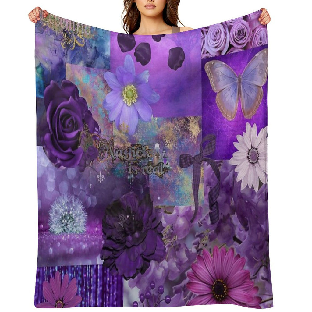 Purple Aesthetic Wrinkle-free Throw Blanket