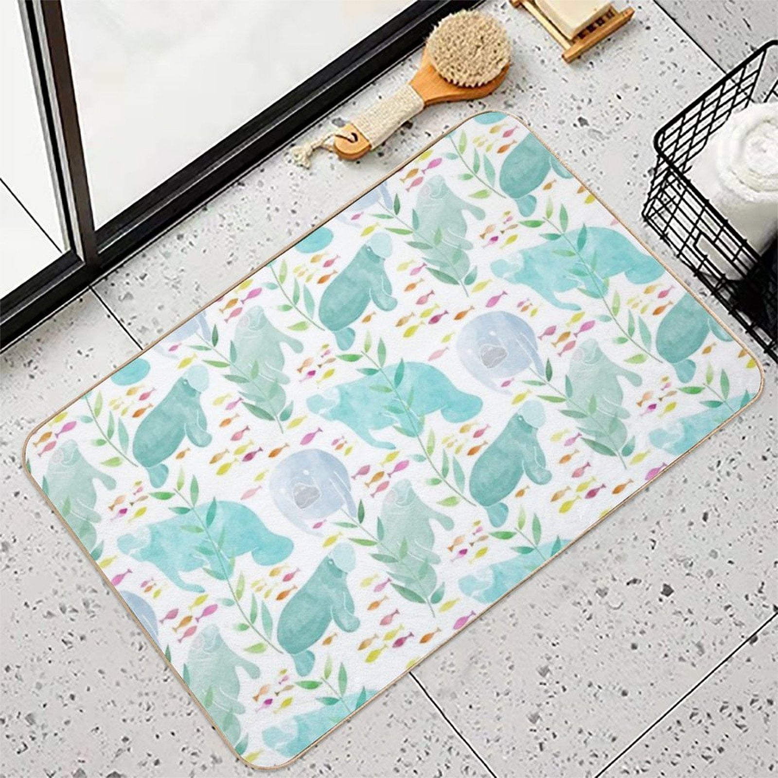 Lazy Manatees  Easy Maintenance Bath Mat