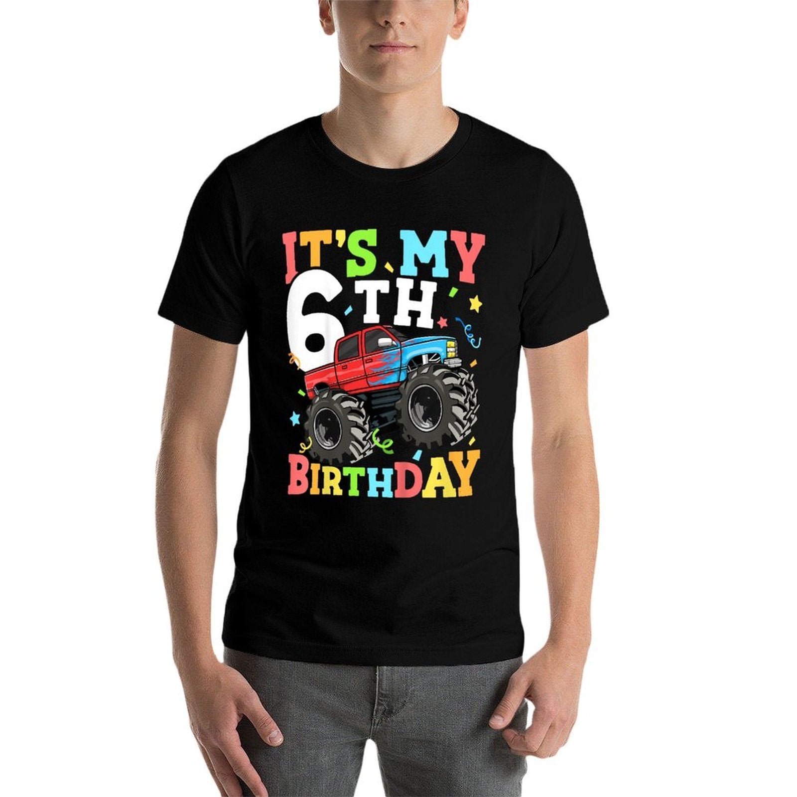 Kids Monster Truck It's My 6th Birthday Boy 6  Polyester Blend T-Shirt