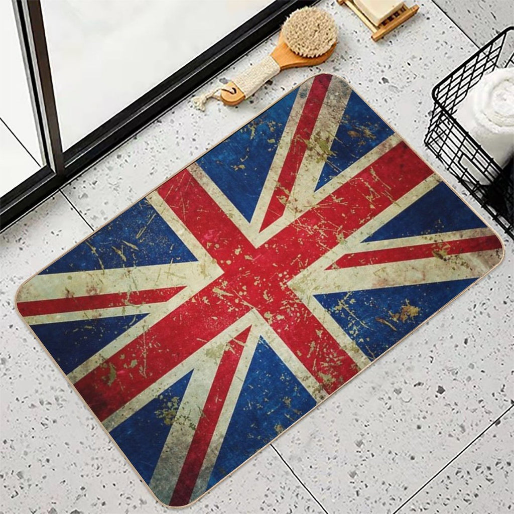 Grunge Union Jack - Scratched Metal Effect  Repositionable Bath Mat