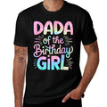 Dada of The Birthday Girl Tie Dye Colorful Dad Bday Girl  Oversized Silhouette T-Shirt