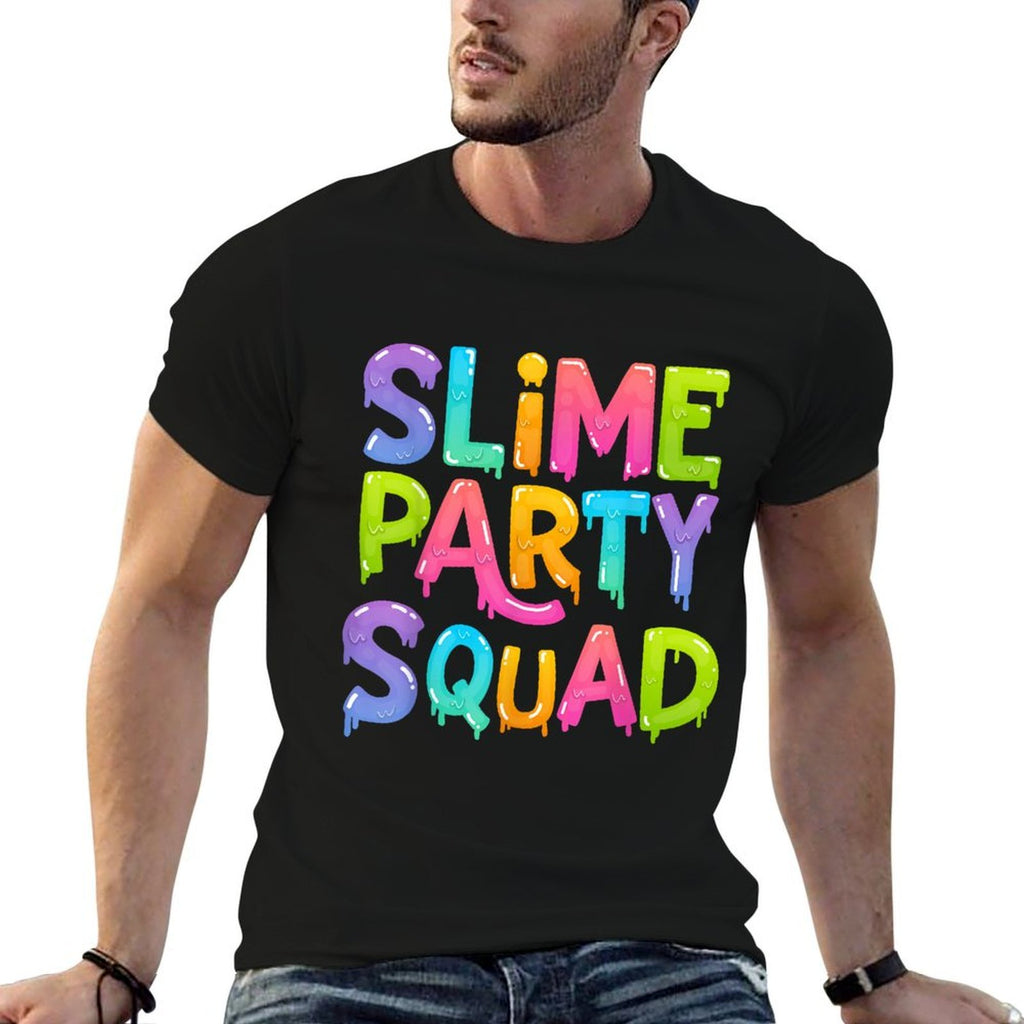 Slime Party Squad Funny Kids Boys Girls Birthday Matching  Graphic-printed T-Shirt