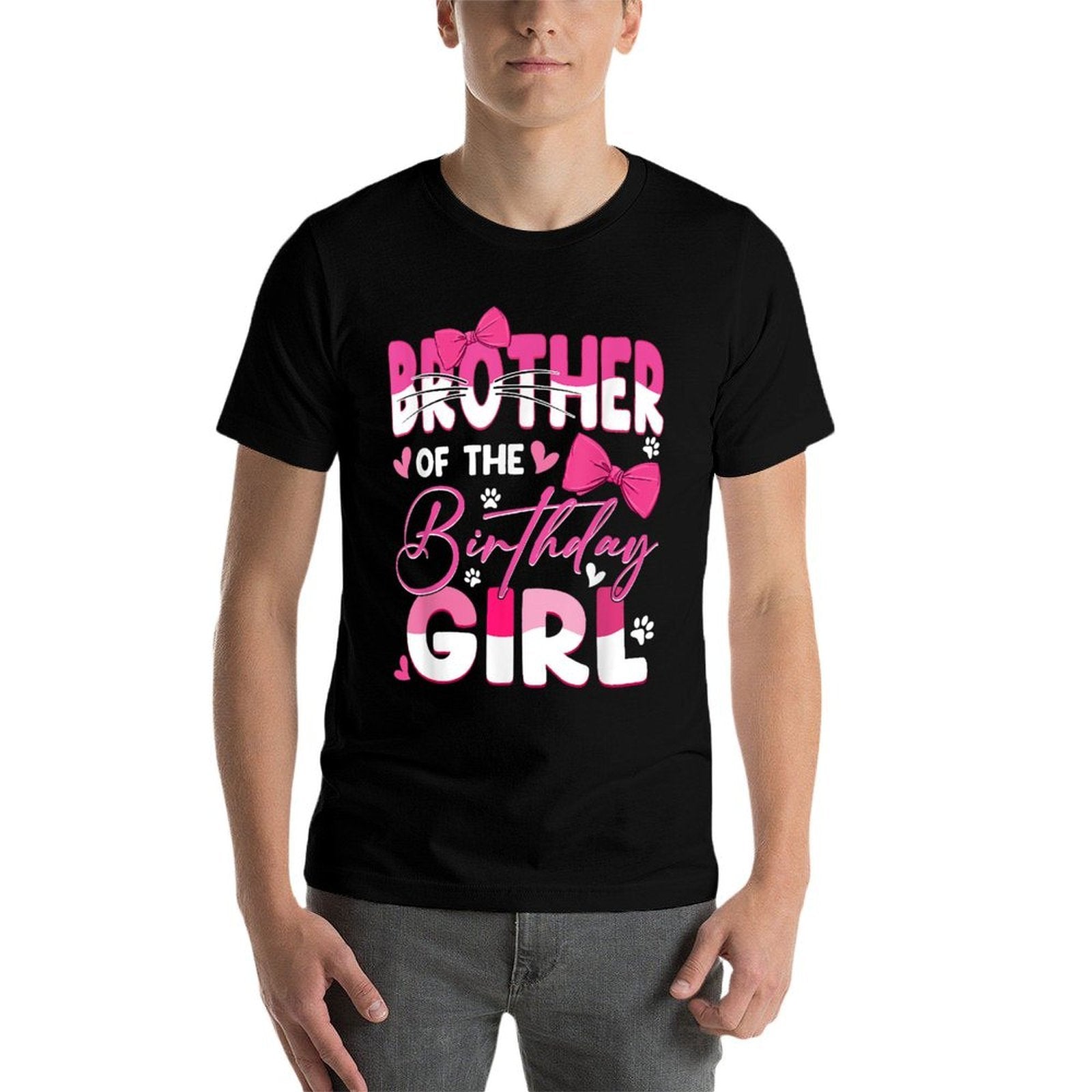 Brother Of The Birthday Girl Cat Kitty Family Matching  Durable T-Shirt